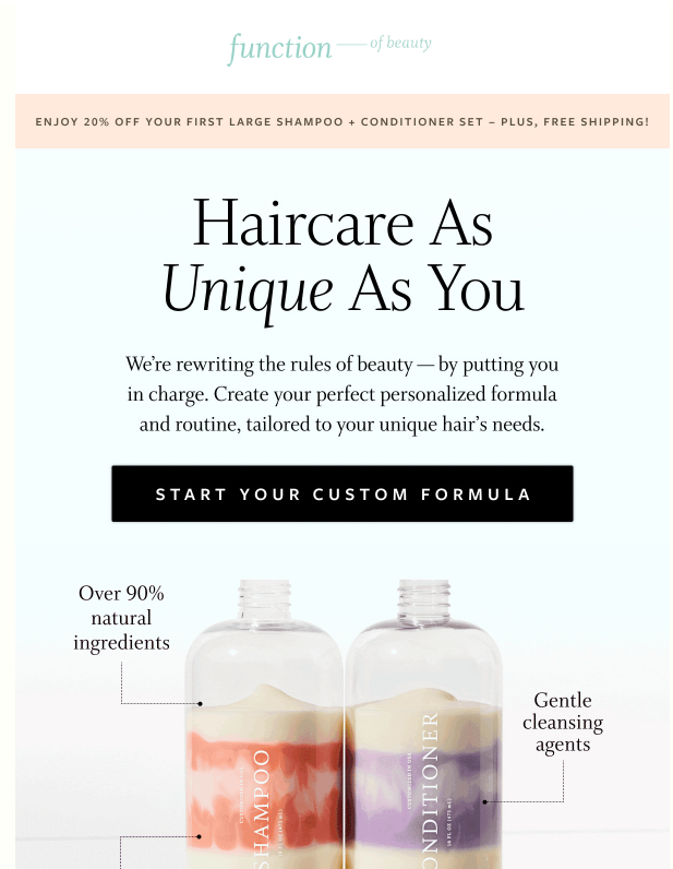 Haircare email template