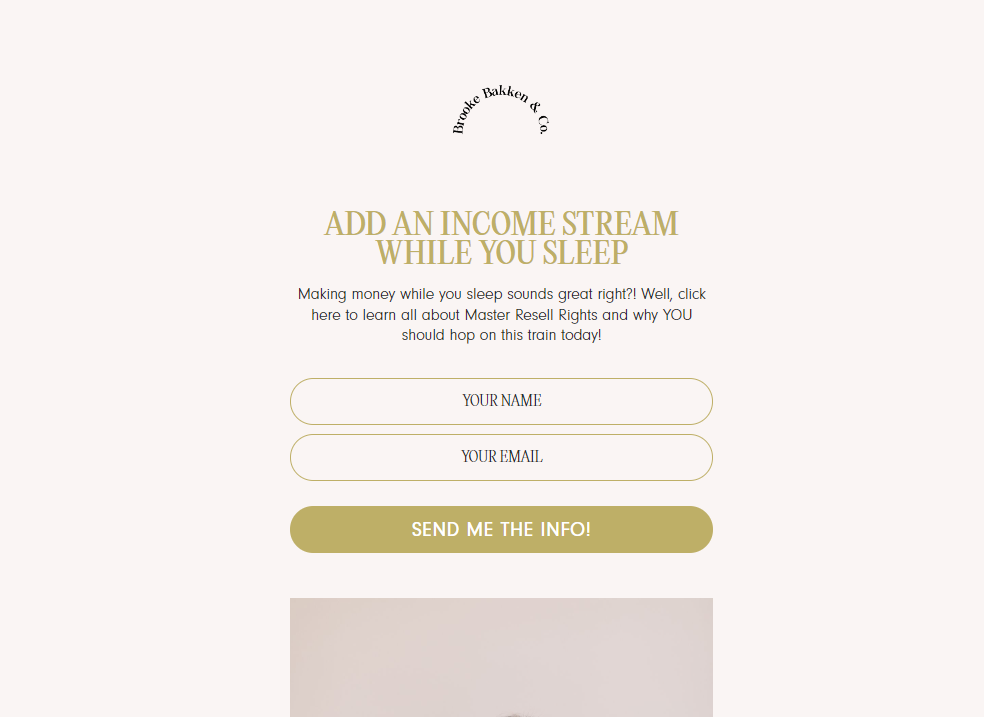 Link in bio newsletter signup