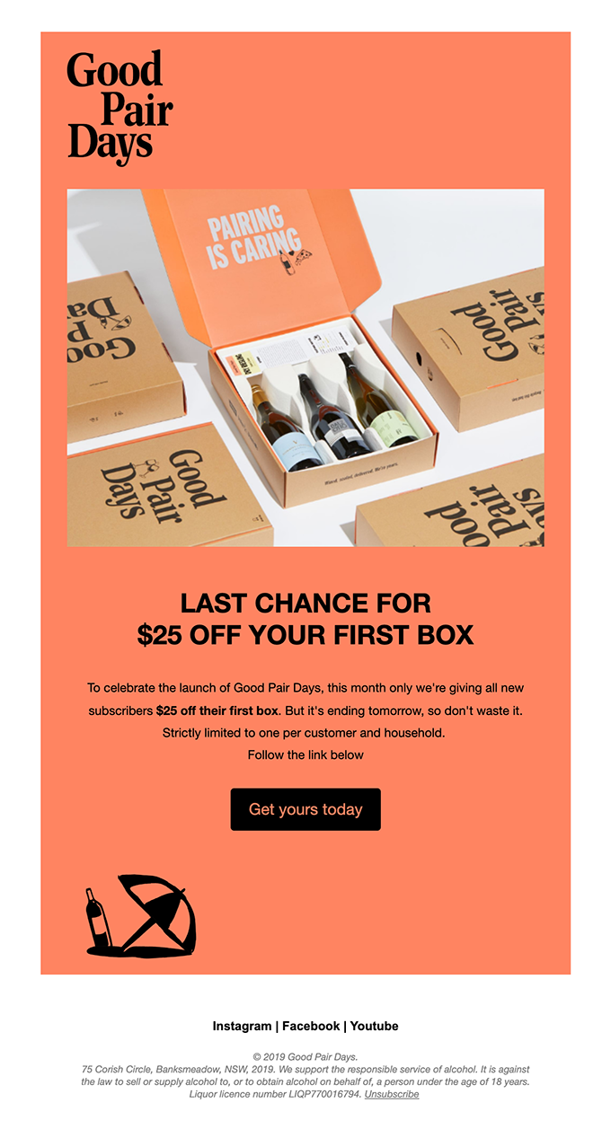 last chance email by good pair days