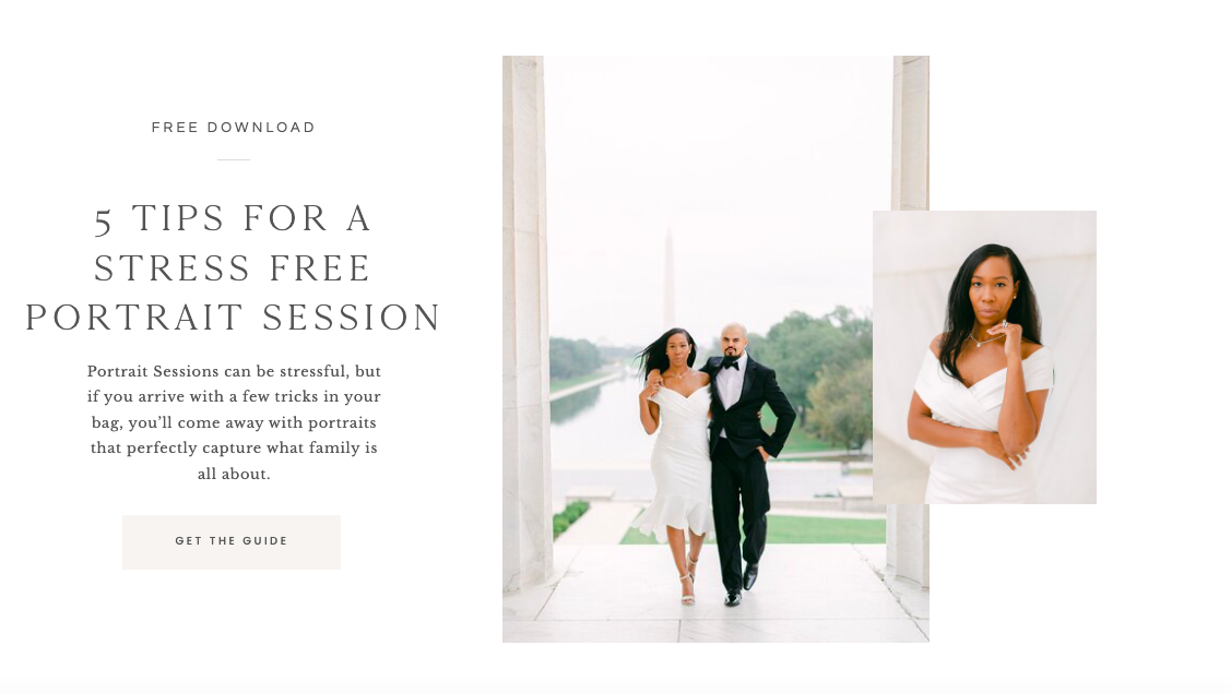 Portrait session tips email