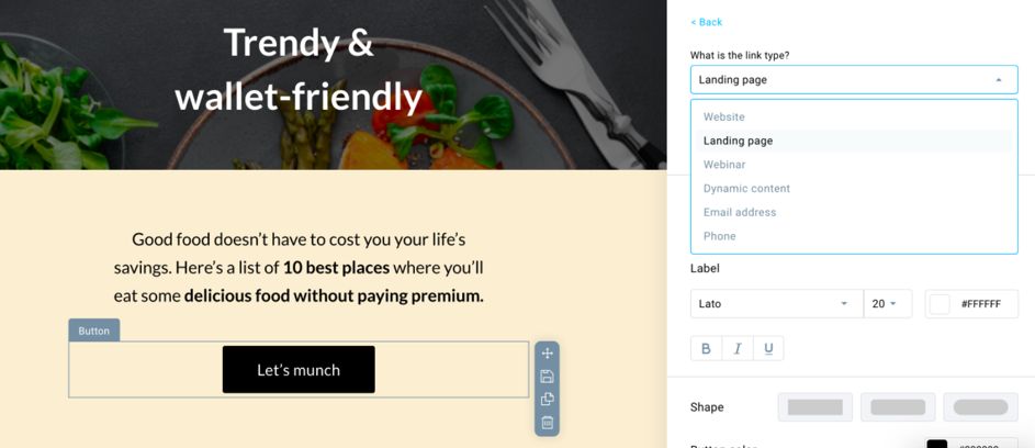 GetResponse page builder