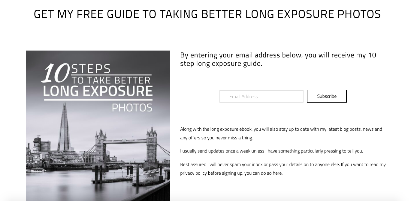 Trevor Sherwin Exposure Guide Email