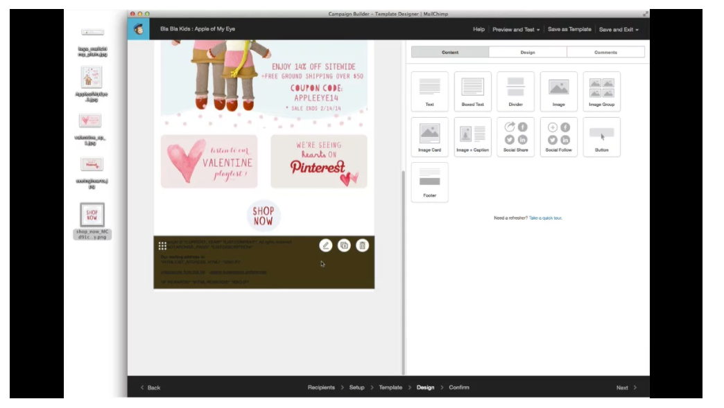 Mailchimp email builder