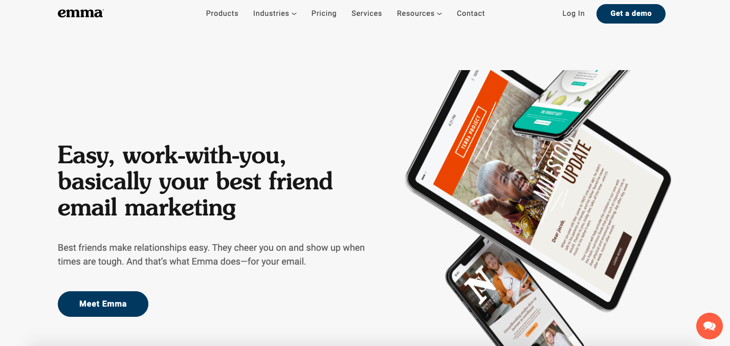 Emma homepage interface
