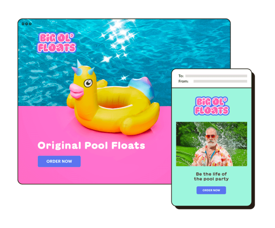 Mailchimp landing page and email examples