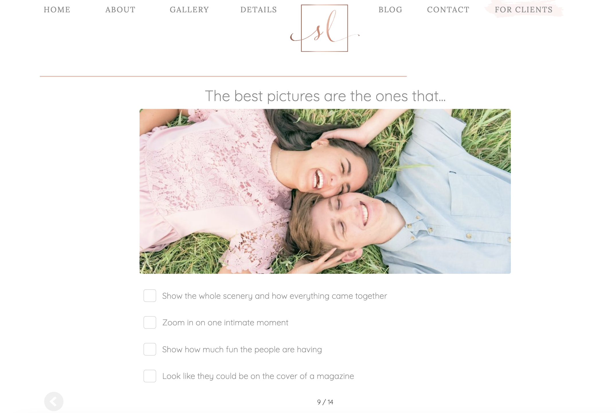 Savvy Leigh Photography quiz question example