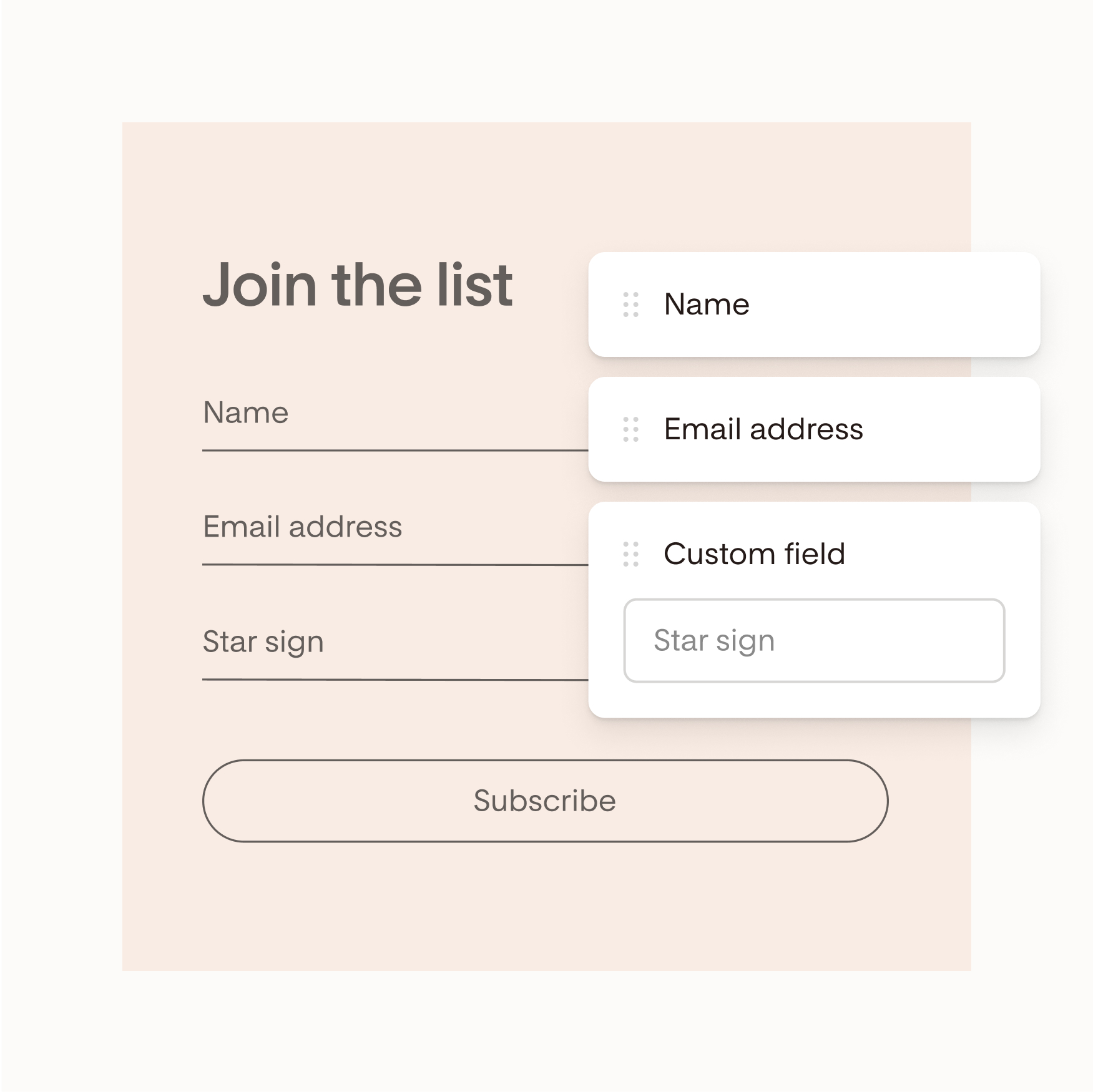 Flodesk's personalization features, including fields like name, email address, and custom fields