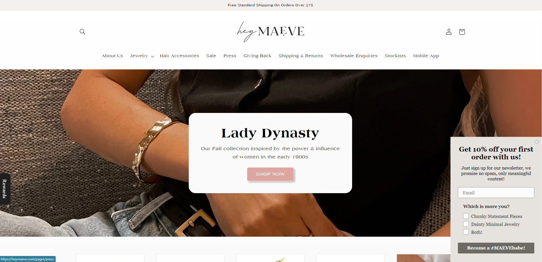 Hey Maeve discount popup