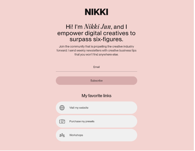 Nikki link in bio example