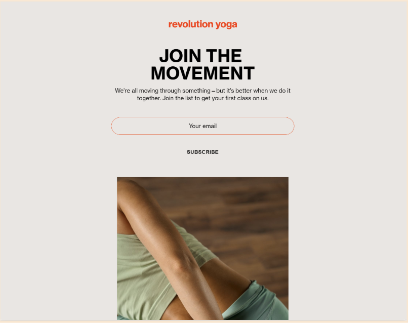 Revolution yoga link in bio page