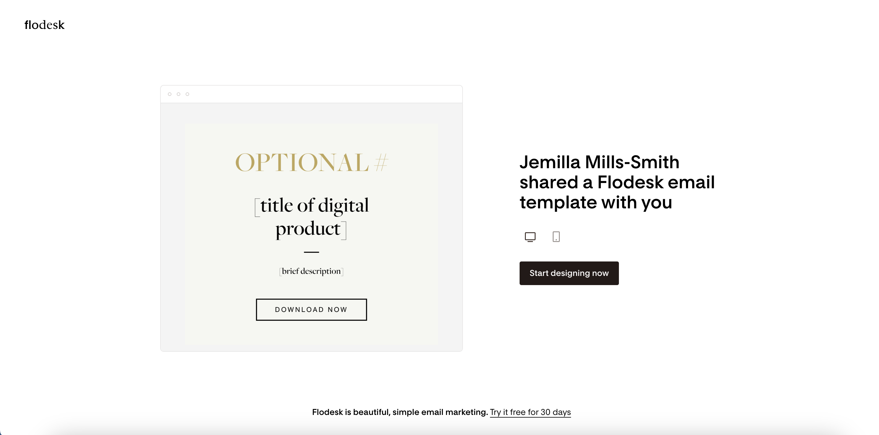 Storytella Studios Flodesk template sharing page