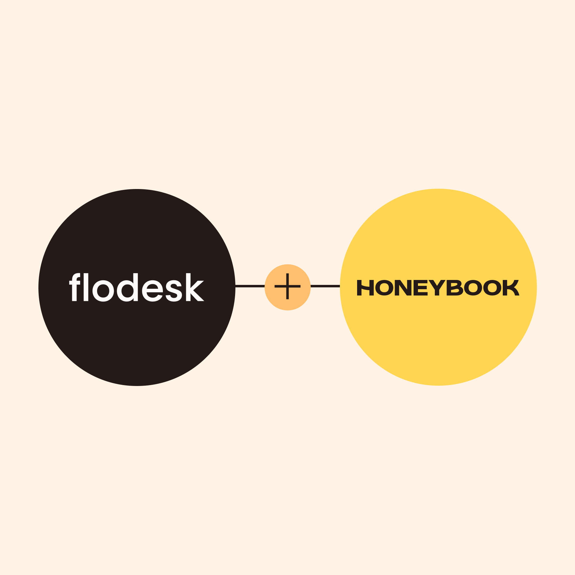 Flodesk logo and HoneyBook logo